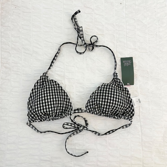 NWT Wild Fable Gingham Ruffle Bikini Top - Picture 2 of 5